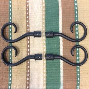 Curtain Rod Finials Black Rod Iron - set of 4